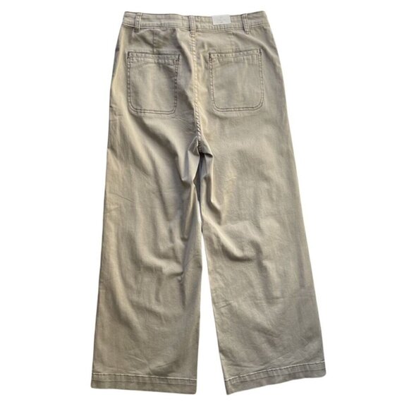 NEW CASLON Nordstrom Wide Leg High Waist Crop Chino Pant Trouser Size 28 Tan - Picture 10 of 10